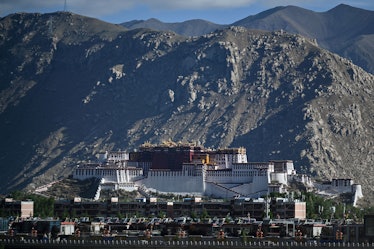 This photograph taken on June 2, 2021 during a government organised media tour shows the Potala Pala...
