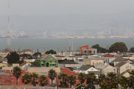 SAN FRANCISCO, CA - AUGUST 19: Homes in San Francisco (foreground) are seen while the East Bay (back...