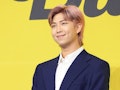 SEOUL, SOUTH KOREA - MAY 21: RM of BTS attends a press conference for BTS's new digital single 'Butt...