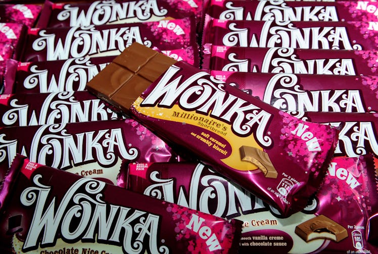 A selection of the new range of Nestle Wonka chocolate bars named after one of the world's most famo...