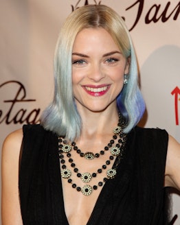 Actress Jaime King with blonde to blue hair in 2012. 