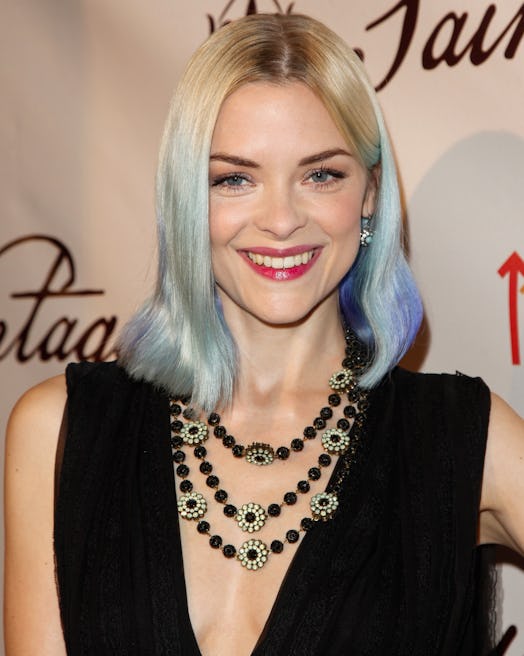 Actress Jaime King with blonde to blue hair in 2012. 