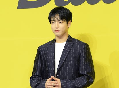 SEOUL, SOUTH KOREA - MAY 21: Jungkook of BTS attends a press conference for BTS's new digital single...