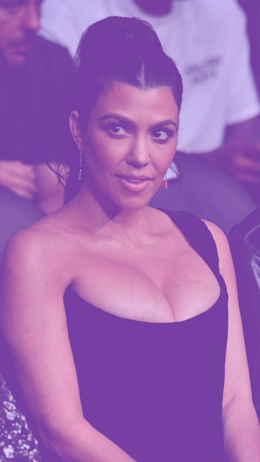 LAS VEGAS, NEVADA - JULY 10: Kourtney Kardashian and Travis Barker are seen in attendance during the...