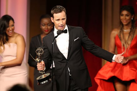 LOS ANGELES, CA - MAY 01: Mike Richards accepts the award for outstanding game show for The Price i...
