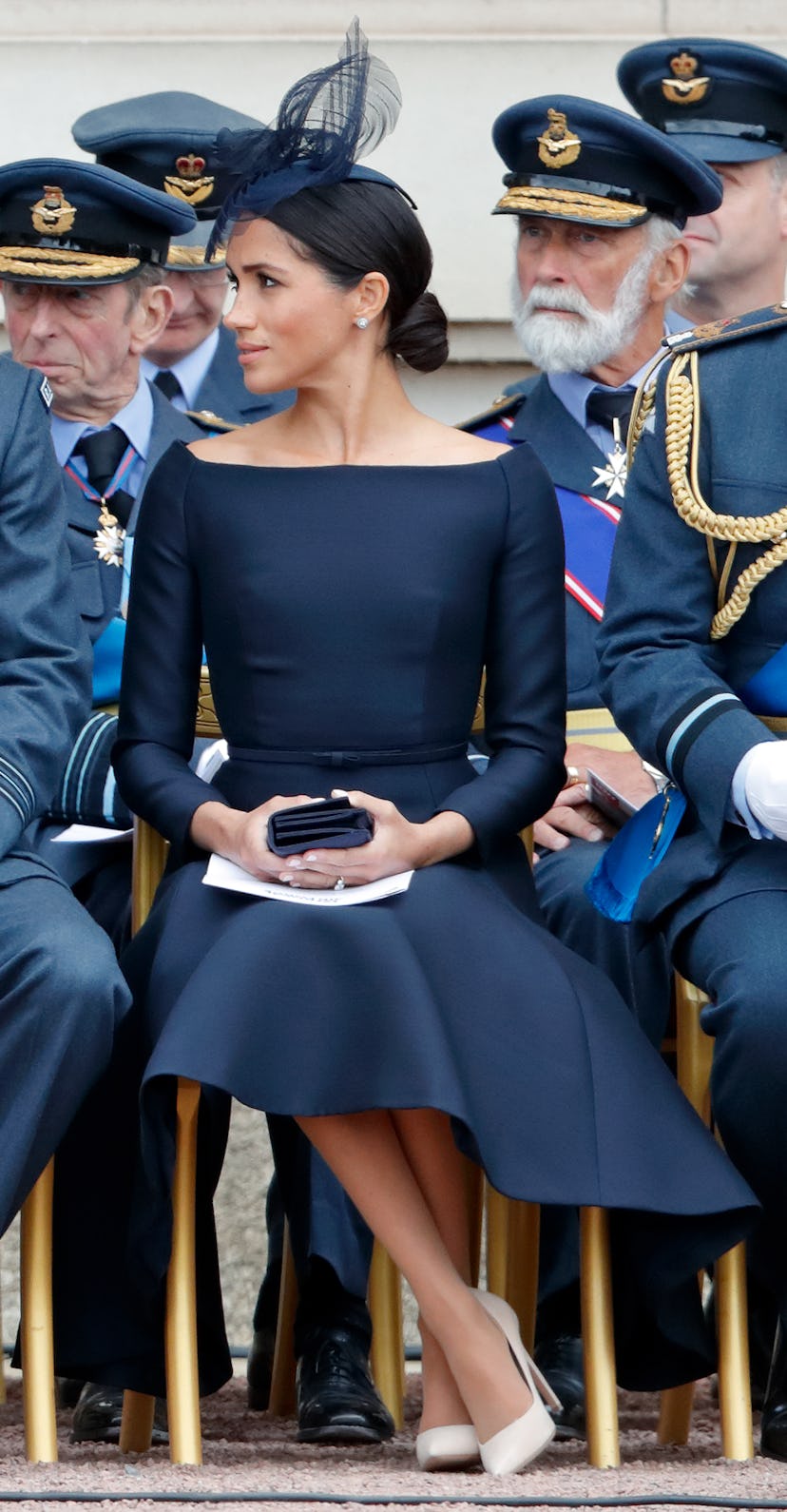 Duchess of Sussex attends a ceremony to mark the centenary of the Royal Air Force in London, England...