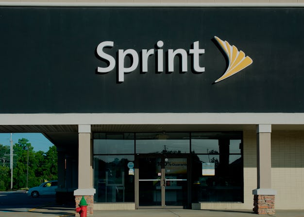 Sign on a Sprint retail telephone store. (Photo by: Jim Lane/Education Images/Universal Images Group...