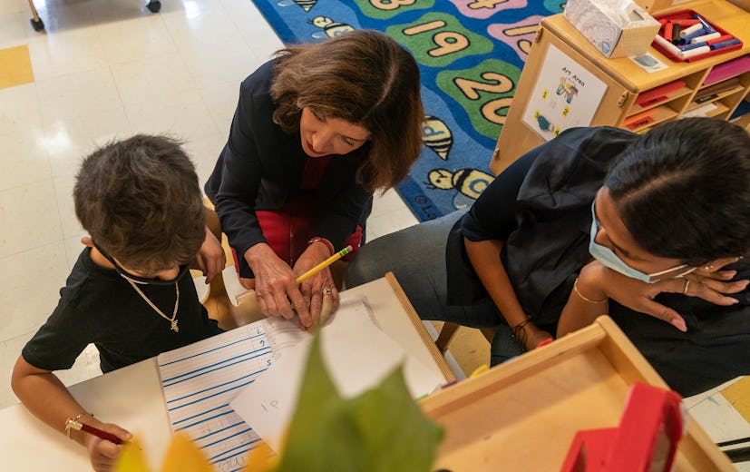 New York Lieutenant Governor Kathy Hochul at Early Childhood Center of Bronx Community College.