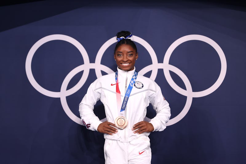 Simone Biles' aunt died during the Olympics, the gymnast revealed. (Photo by Laurence Griffiths/Gett...