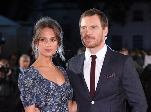 LONDON, ENGLAND - OCTOBER 19:  Alicia Vikander and Michael Fassbender arrive for the UK premiere of ...