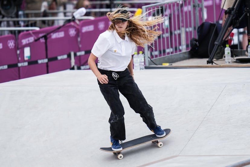 TOKYO, JAPAN - JULY 26: Lore Bruggeman of Belgium competes during the Women's Street preliminary rou...