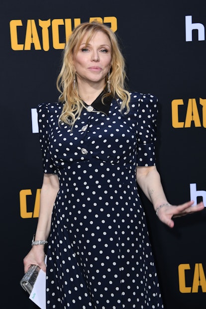 US singer-songwriter Courtney Love arrives to the premiere of "Catch-22" at the TCL Chinese Theatre ...