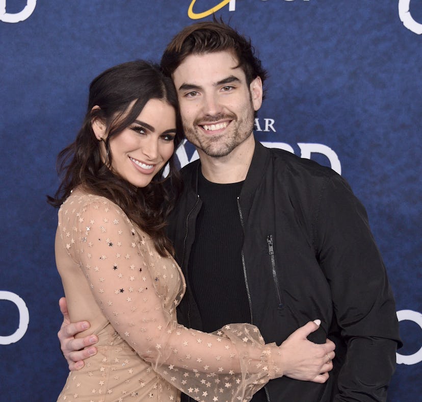 HOLLYWOOD, CALIFORNIA - FEBRUARY 18: Ashley Iaconetti and Jared Haibon attend the Premiere Of Disne...