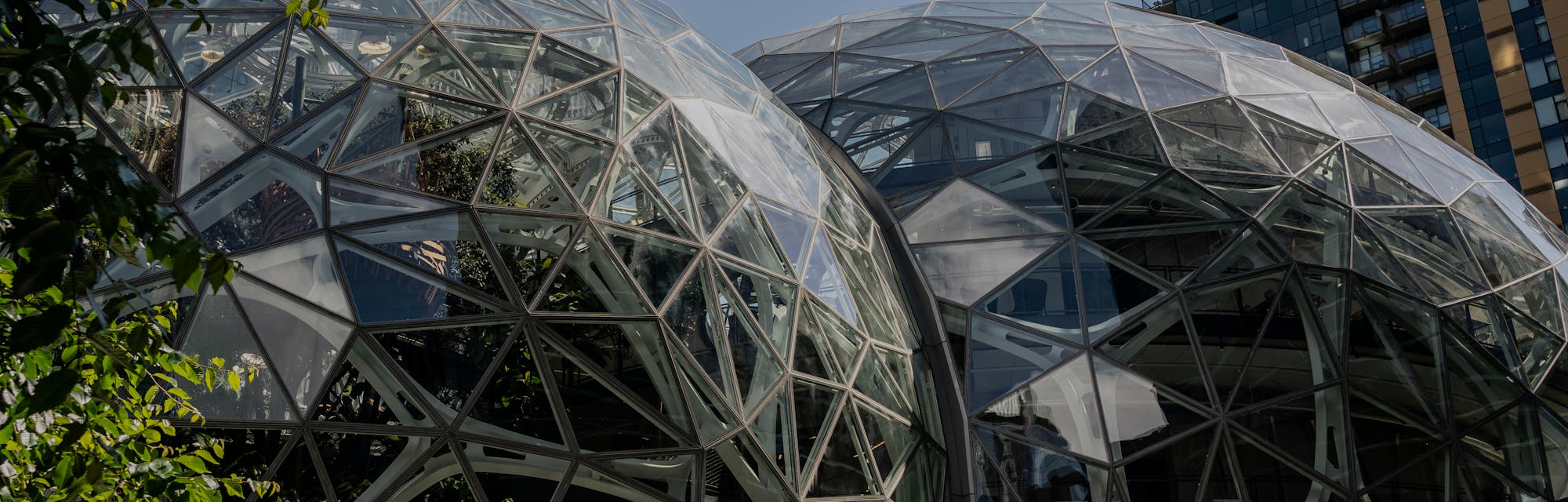 SEATTLE, WA - MAY 20: The exterior of The Spheres is seen at the Amazon.com Inc. headquarters on May...