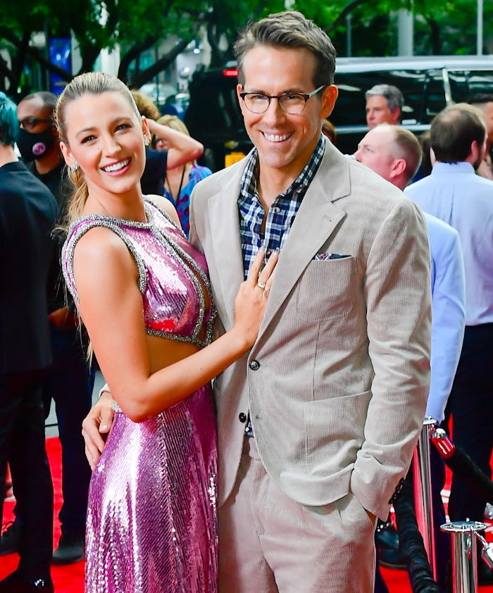 NEW YORK, NY - AUGUST 03: Blake Lively and Ryan Reynolds attend the "Free Guy" New York Premiere at...