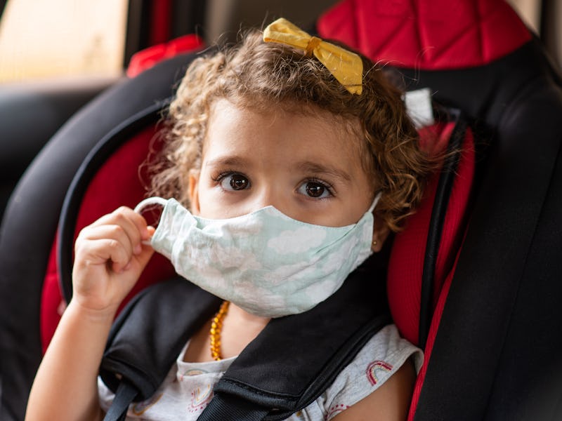 Child wearing face mask - coronavirus