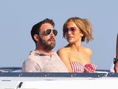 AMALFI, ITALY - JULY 28: Ben Affleck and Jennifer Lopez are seen on July 28, 2021 in Amalfi, Italy. ...