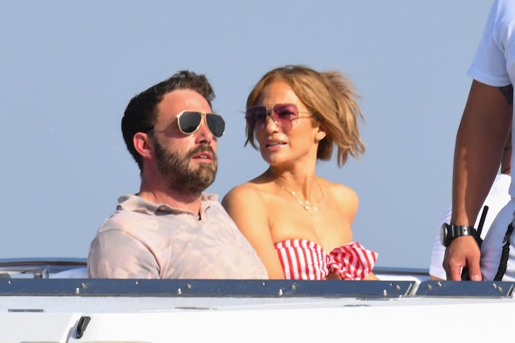 AMALFI, ITALY - JULY 28: Ben Affleck and Jennifer Lopez are seen on July 28, 2021 in Amalfi, Italy. ...