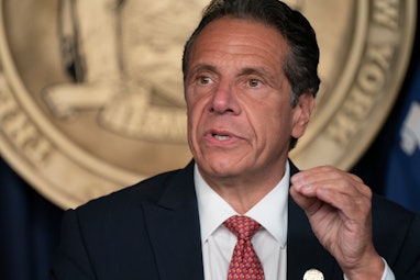 NEW YORK, UNITED STATES - 2021/08/02: Governor Andrew Cuomo holds press briefing and makes announcem...