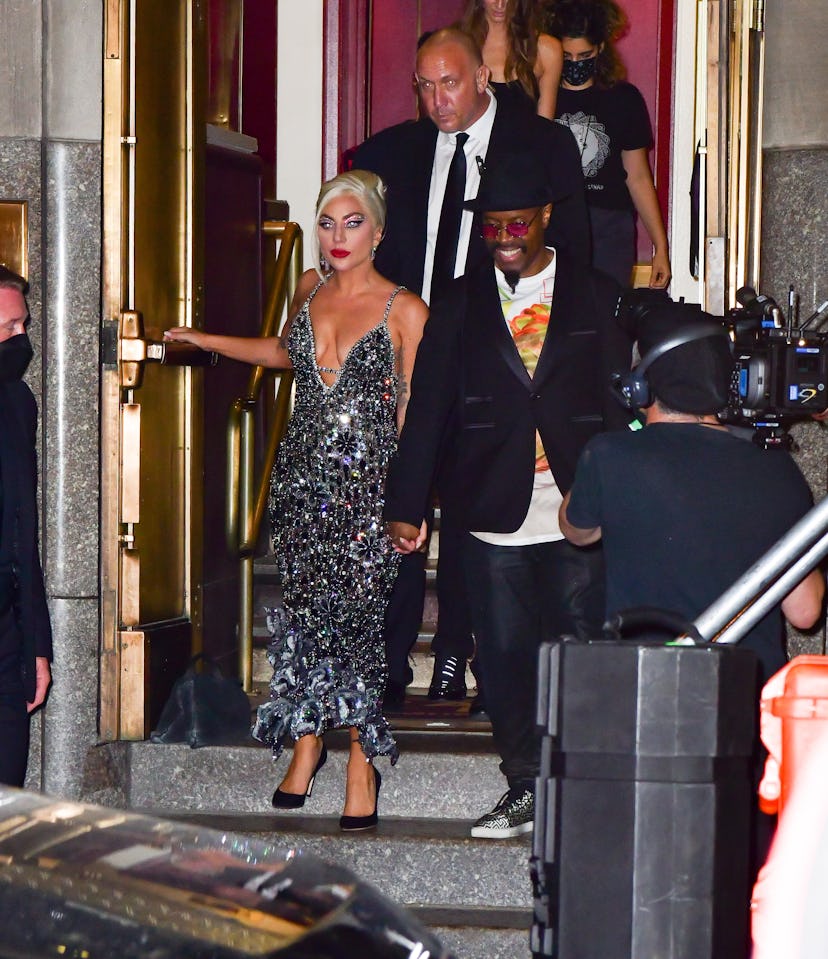NEW YORK, NEW YORK - AUGUST 05:  Lady Gaga and Michael Bearden leave Radio City Music Hall on August...