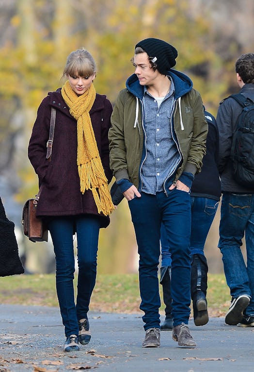 NEW YORK, NY - DECEMBER 02: Taylor Swift and Harry Styles are seen walking around Central Park on De...