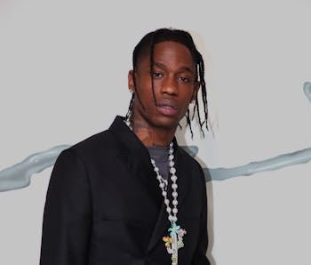 PARIS, FRANCE - JUNE 25: Rapper Travis Scott attends the Dior Homme Menswear Spring Summer 2022 show...