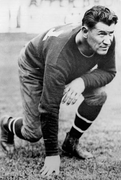 Hall of Fame football player and all around athlete, Jim Thorpe, 1925. He was of Native American des...