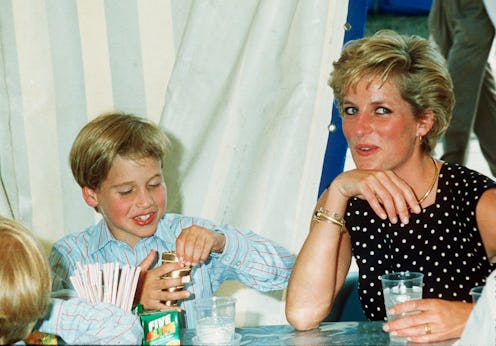 WINDSOR - JUNE 01: Diana, Princess of Wales and Prince William enjoy some refreshments at Windsor ...