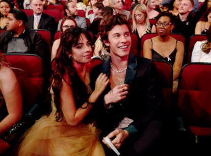 LOS ANGELES, CALIFORNIA - NOVEMBER 24: (L-R) Camila Cabello and Shawn Mendes attend the 2019 America...