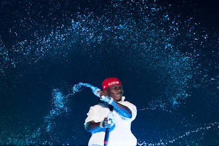 MIAMI GARDENS, FLORIDA - JULY 25: Dababy performs onstage during day 3 at Rolling Loud Miami 2021 at...