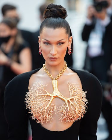 CANNES, FRANCE - JULY 11: Bella Hadid attends the "Tre Piani (Three Floors)" screening during the 74...