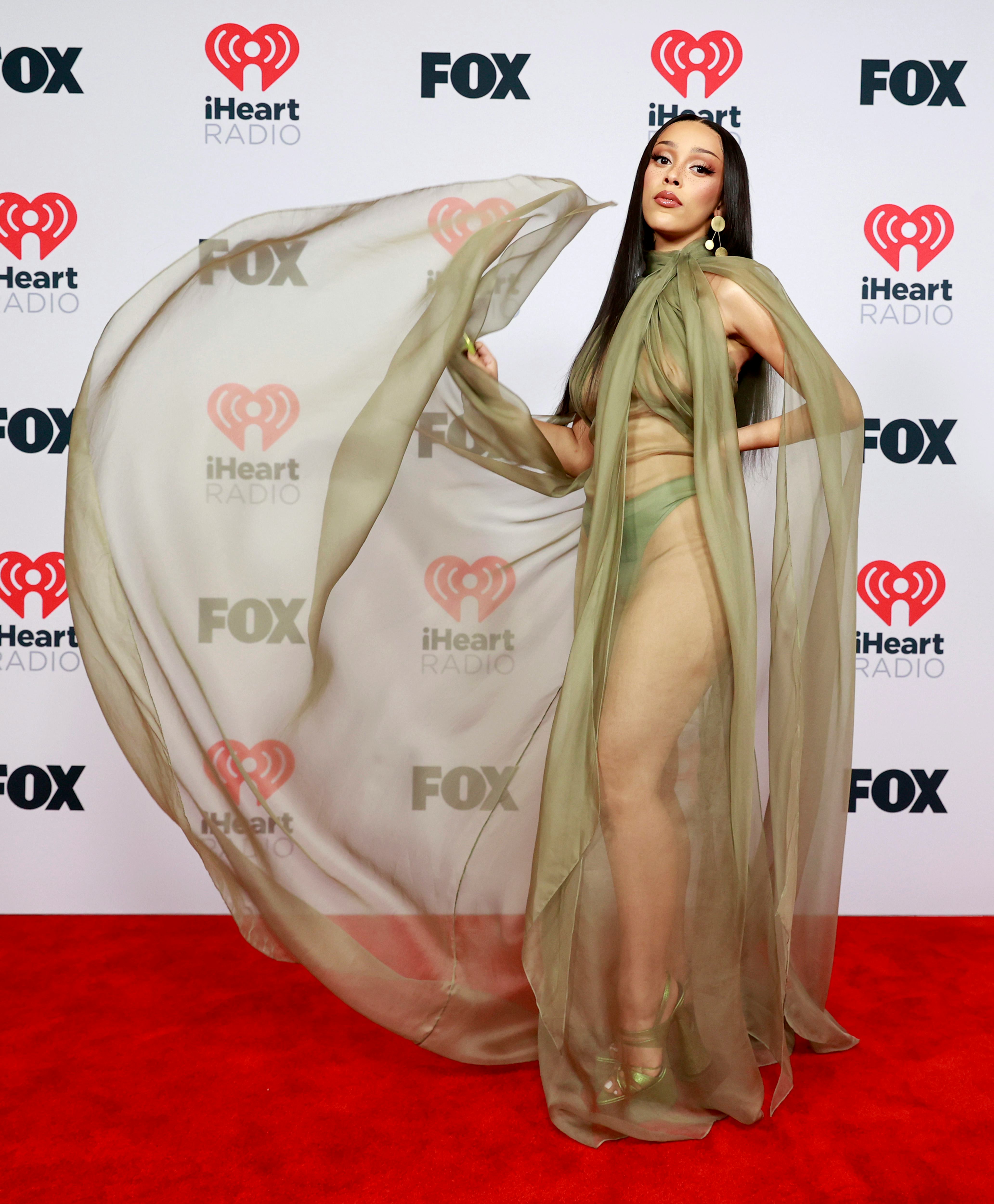 LOS ANGELES, CALIFORNIA - MAY 27: (EDITORIAL USE ONLY) Doja Cat attends the 2021 iHeartRadio Music A...
