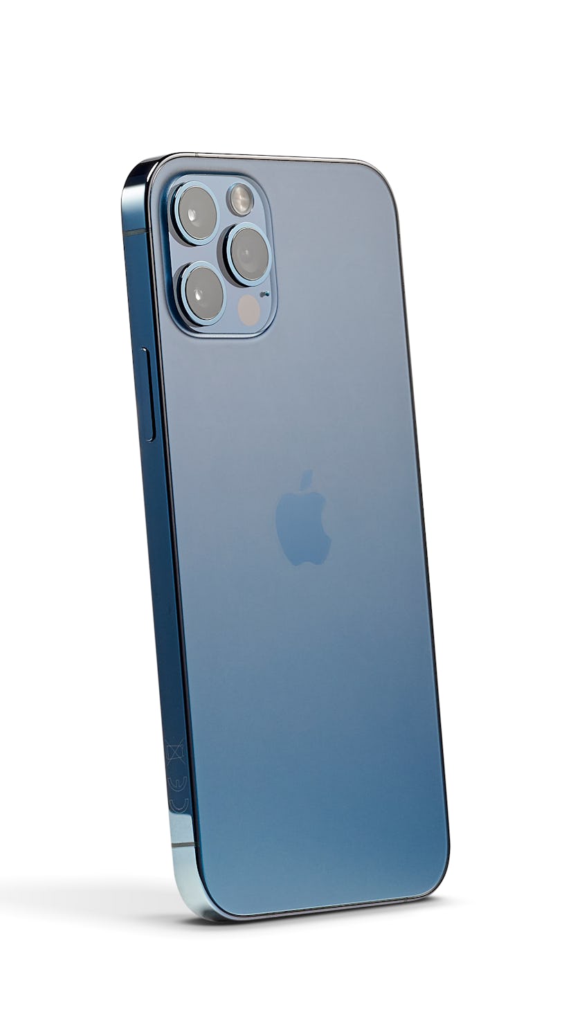 An Apple iPhone 12 Pro with a Pacific Blue finish, taken on October 28, 2020.(Photo by Phil Barker/F...