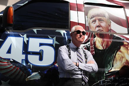 ORLANDO, FLORIDA - FEBRUARY 27: Roger Stone arrives for the Conservative Political Action Conference...