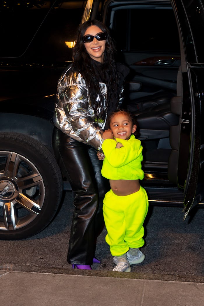 NEW YORK, NEW YORK - DECEMBER 21: Kim Kardashian and Saint West are seen in Midtown on December 21, ...