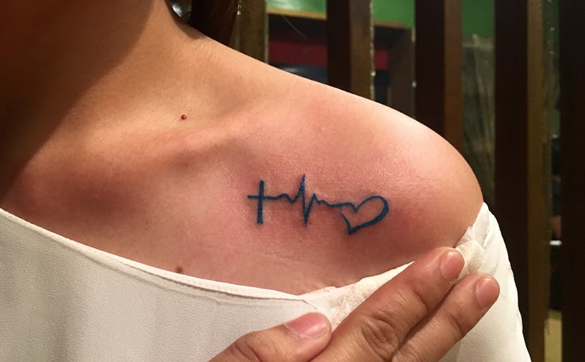 Family is forever tattoos: heartbeat