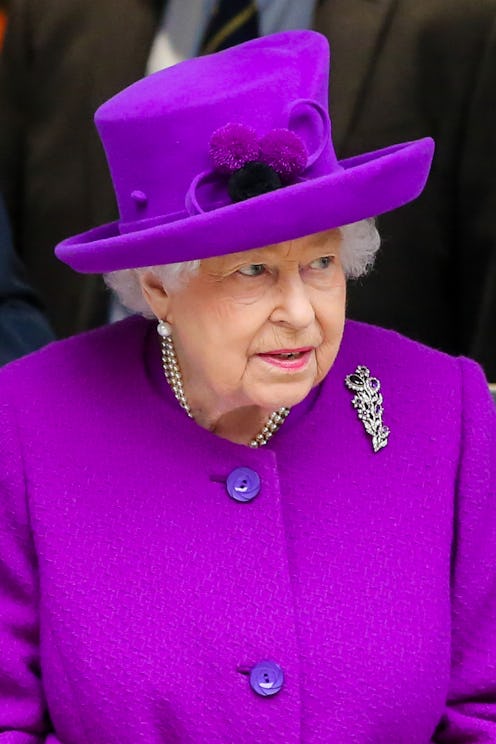LONDON, UNITED KINGDOM - FEBRUARY 19: Queen Elizabeth II departs after officially opening of the new...