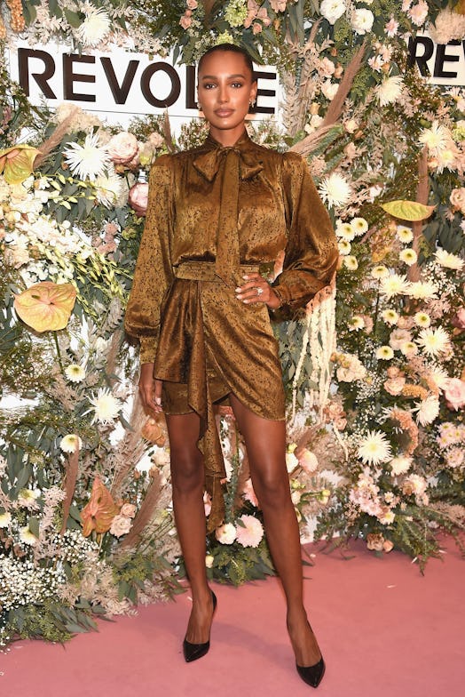 Jasmine Tookes attends the inaugural REVOLVE GALLERY at Hudson Yards in New York City in September 2...