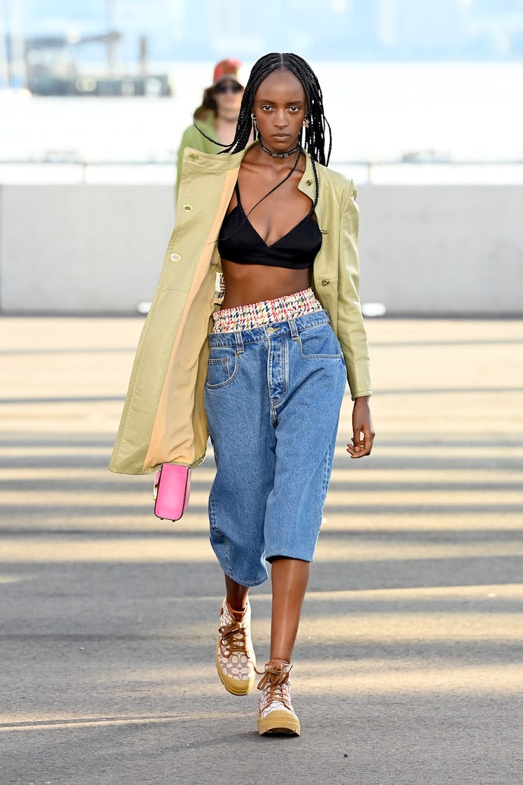 A model walking the runway for Coach during NYFW: The Shows on September 10, 2021 in New York City.