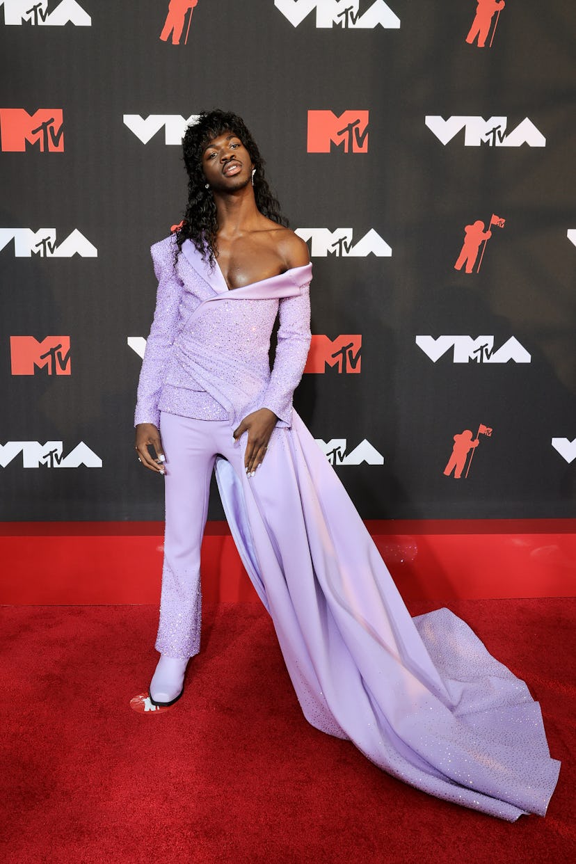 NEW YORK, NEW YORK - SEPTEMBER 12: Lil Nas X attends the 2021 MTV Video Music Awards at Barclays Cen...