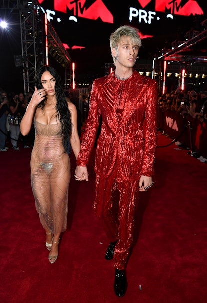 Megan Fox and Machine Gun Kelly attend the 2021 MTV Video Music Awards at Barclays Center on Septemb...