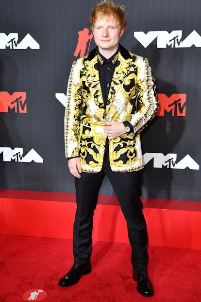 English singer Ed Sheeran arrives for the 2021 MTV Video Music Awards at Barclays Center in Brooklyn...