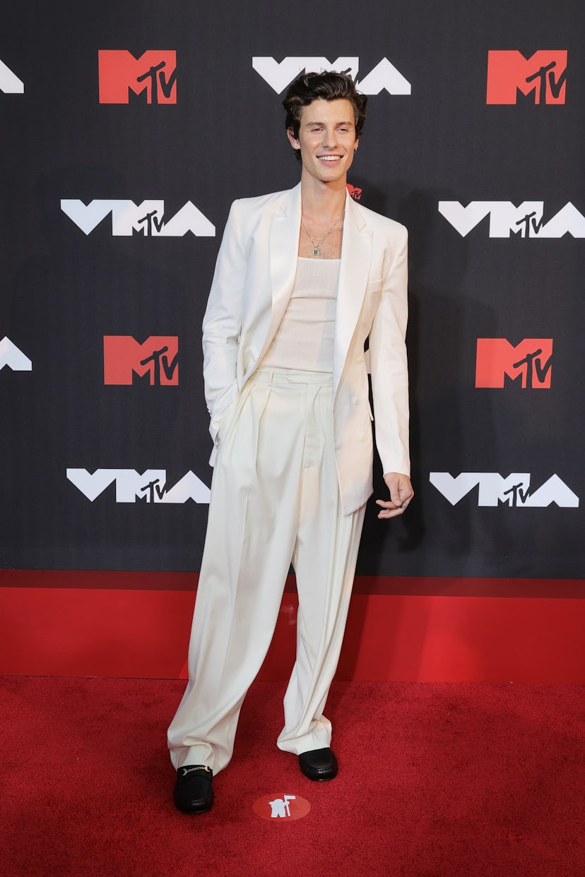 NEW YORK, NEW YORK - SEPTEMBER 12: Shawn Mendes attends the 2021 MTV Video Music Awards at Barclays ...