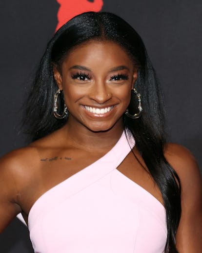 NEW YORK, NEW YORK - SEPTEMBER 12: Simone Biles attends the 2021 MTV Video Music Awards at Barclays ...