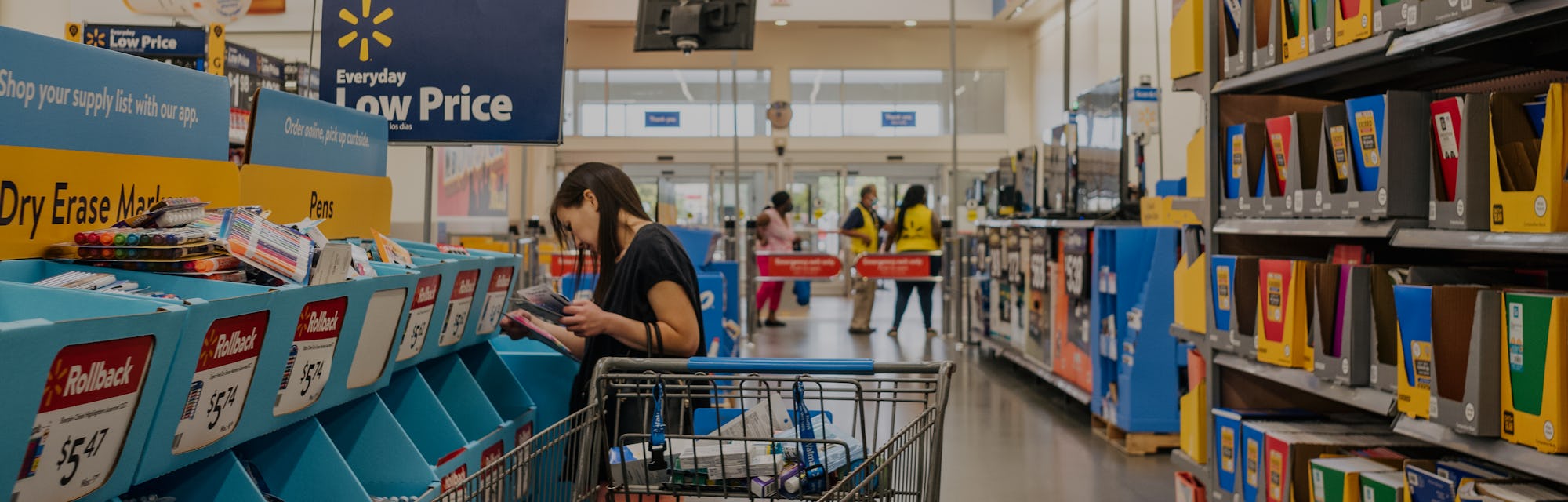 HOUSTON, TEXAS - AUGUST 04: A customer shops at a Walmart store on August 04, 2021 in Houston, Texas...
