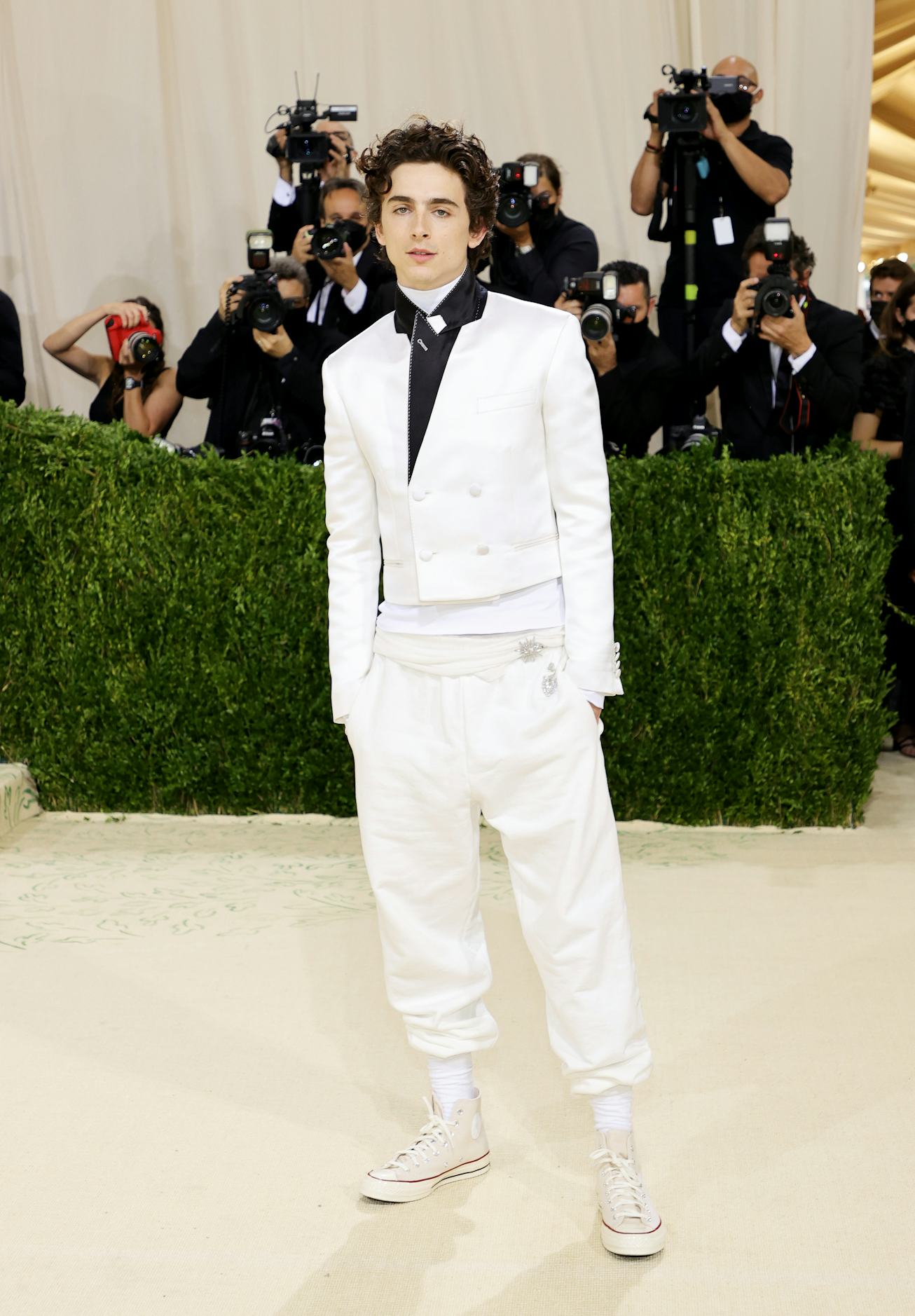 NEW YORK, NEW YORK - SEPTEMBER 13: Co-chair Timothée Chalamet attends The 2021 Met Gala Celebrating ...