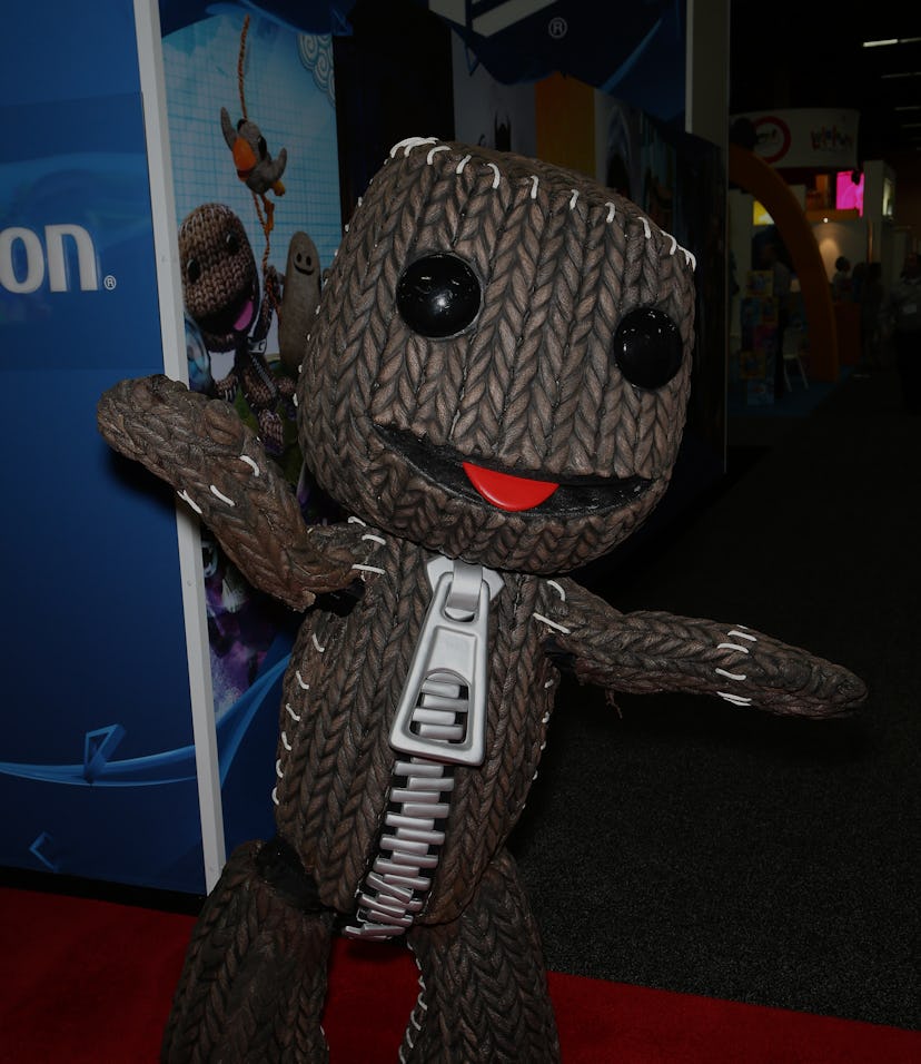 LAS VEGAS, NV - JUNE 09: A model dressed as the character Sackboy from the "LittleBigPlanet" video ...