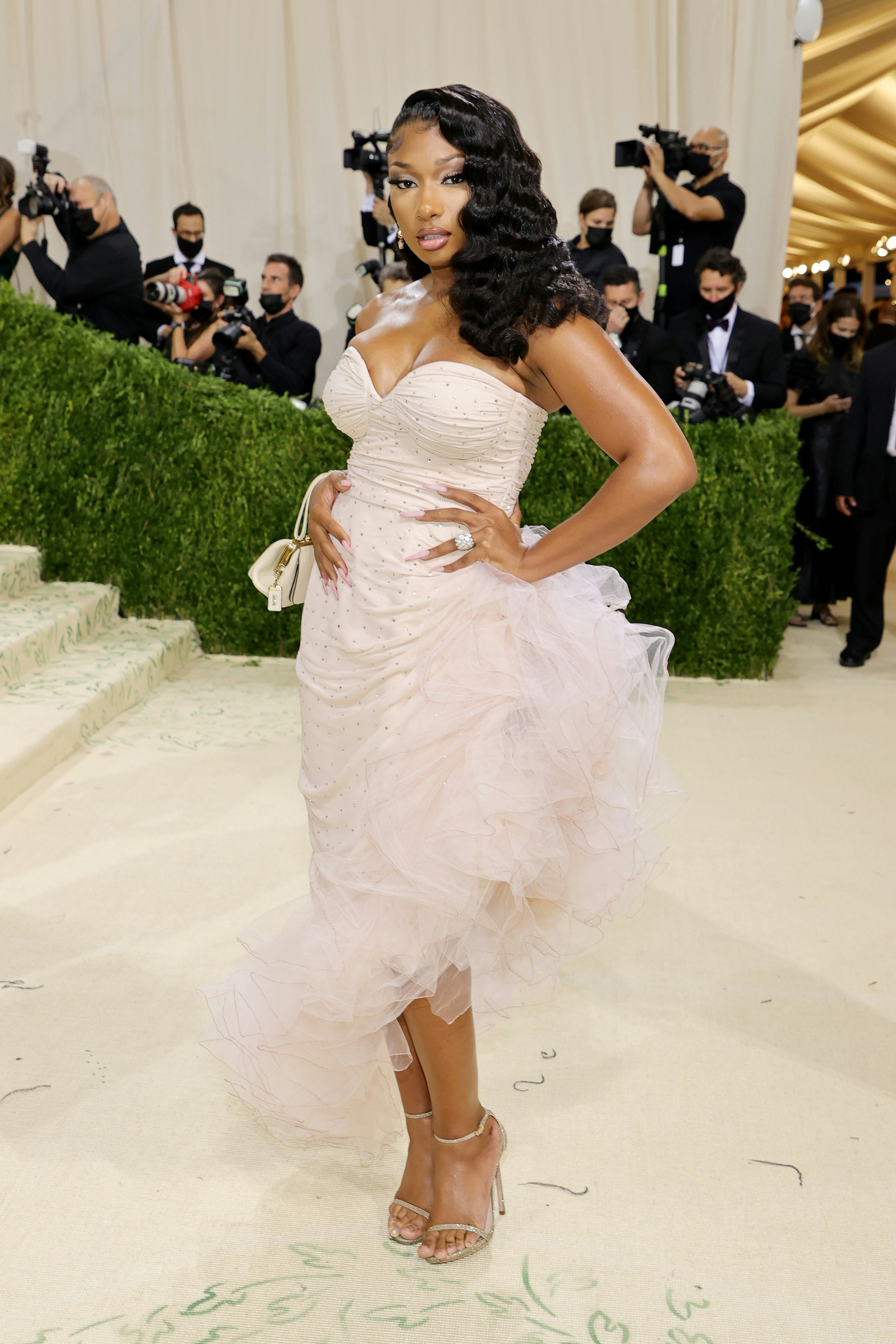 NEW YORK, NEW YORK - SEPTEMBER 13: Megan Thee Stallion attends The 2021 Met Gala Celebrating In Amer&hellip;
