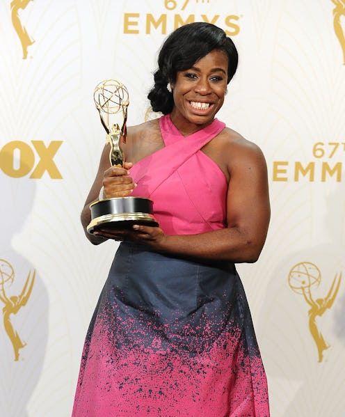 LOS ANGELES, CA - SEPTEMBER 20:  Actress Uzo Aduba poses in the press room at the 67th annual Primet...