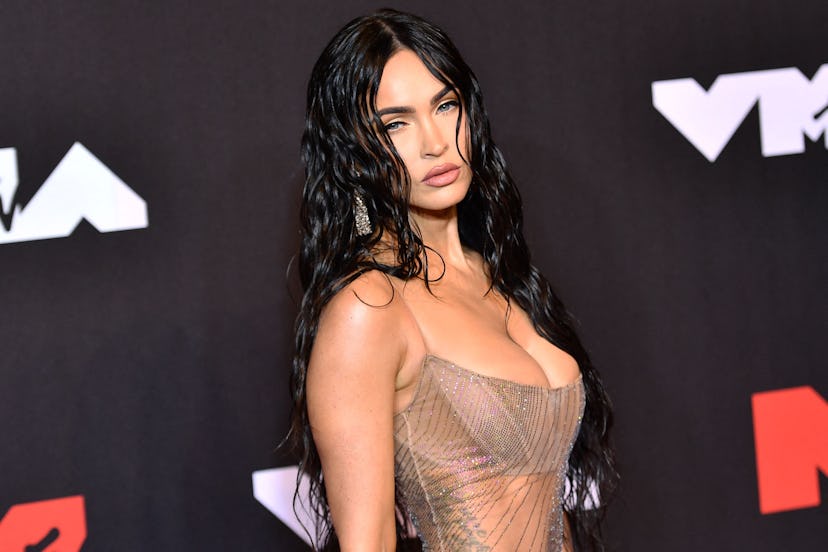 US actress Megan Fox arrives for the 2021 MTV Video Music Awards at Barclays Center in Brooklyn, New...